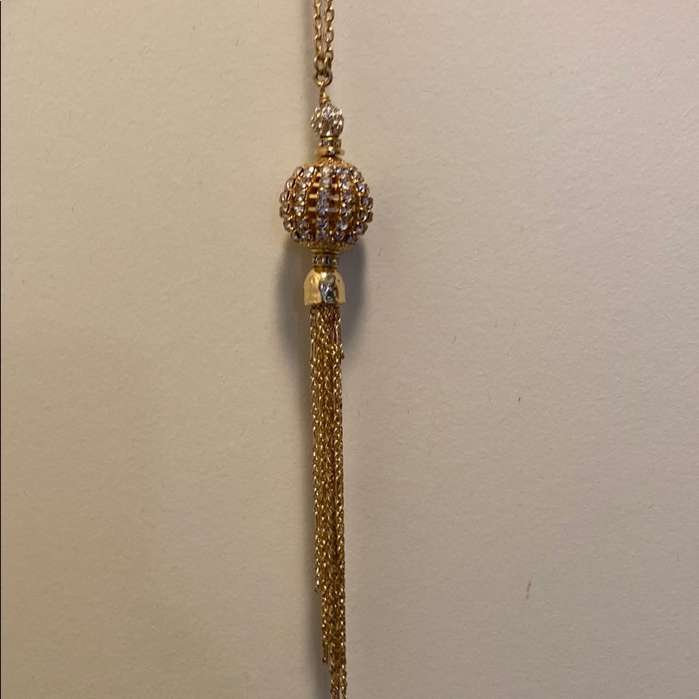 Lilly Pulitzer Elegant Gold Tassel Pendant Necklace